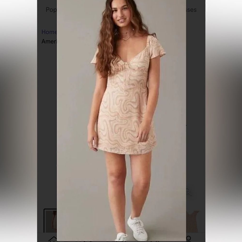 NWT American Eagle Flutter-Sleeve Corset Mini Dress XL